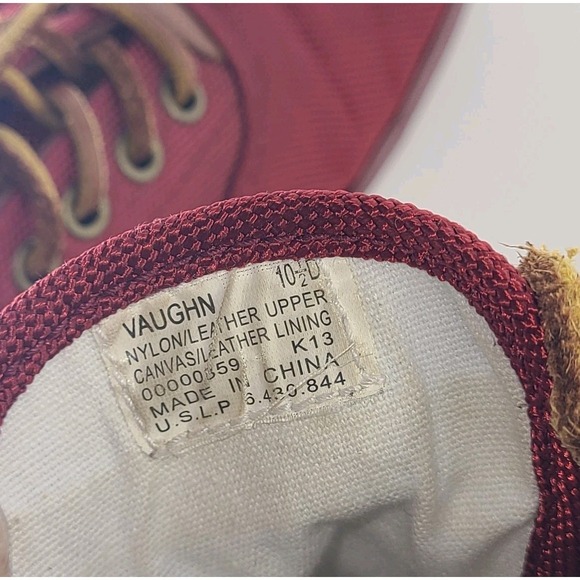 Polo Ralph Lauren Vaughn Shoes Mens 10.5 D Red Canvas Leather Low Top Sneakers - Picture 9 of 9